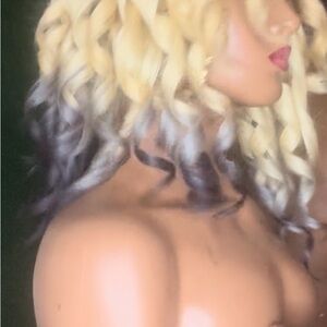 Stylish Blonde and Purple Ombre Wig